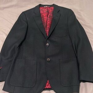 Robert Graham Black Blazer with Red Patterned Lining